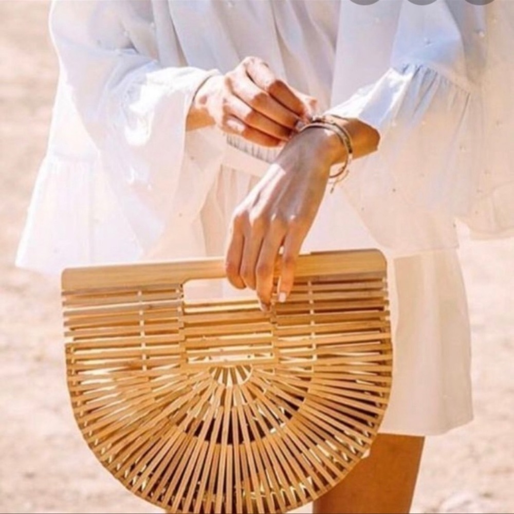 Large Bamboo Large Arch Bag. Basket Bag. Arch Bamboo Bag - Picture 3 of 10